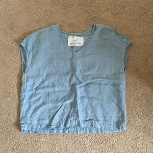 Not Perfect Linen Blue shirt